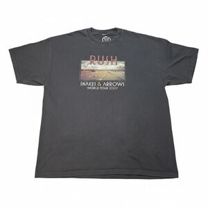 Rush Snakes & Arrows World Tour 2007 Band Tee Mens XL Faded Black Concert Shirt